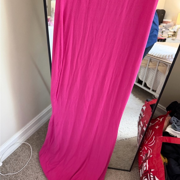 Skims soft lounge Hot Pink Slim Maxi Dress - Picture 9 of 9